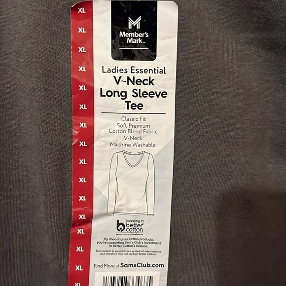 NWT ladies essential V-Neck Lon Sleeve Tee color: green midnight - Picture 3 of 5